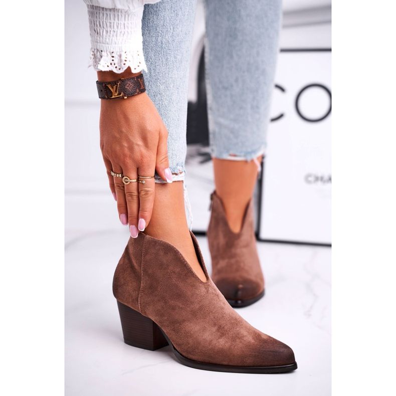 Vinceza Paras valinta naisten saappaat leikkauksella ruskea 2