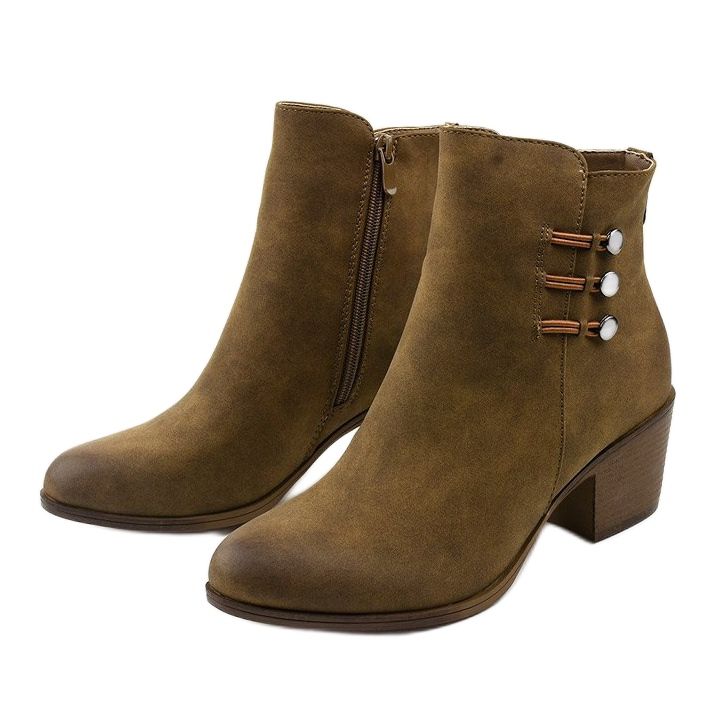 Khaki -mokkanahkaiset nilkkurit Keenshaper -pylväässä vihreä 2