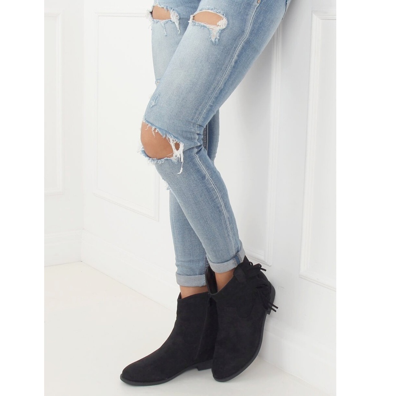 Mustat Boho-tyyliset saappaat, musta 688-A99 Musta 1