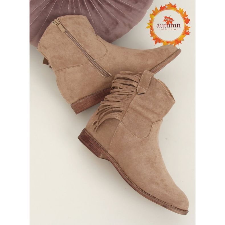 Boho-tyyliset saappaat, beige 688-A99 Khaki 1