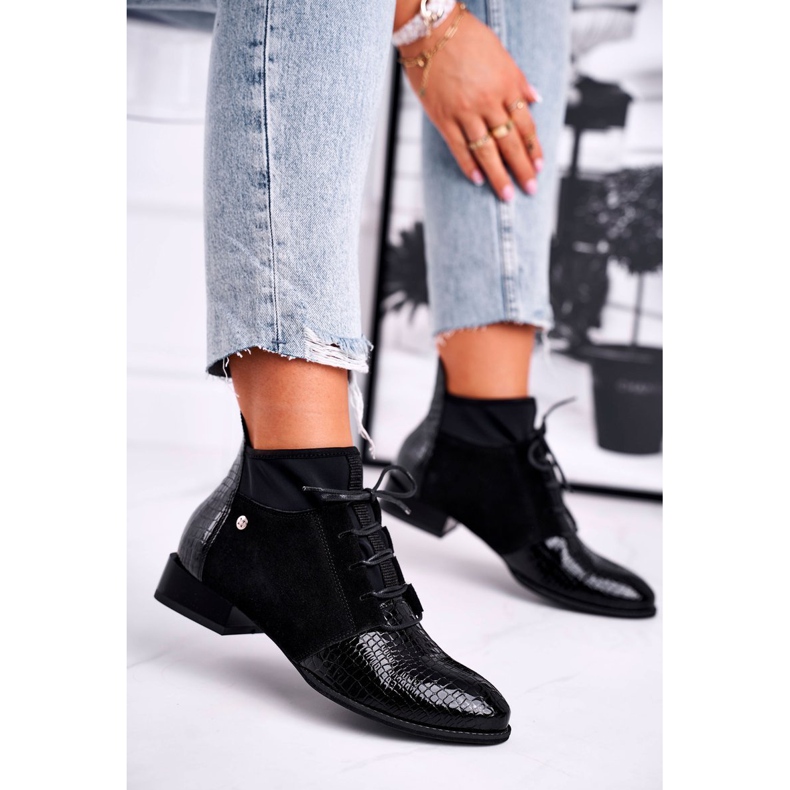 Naisten saappaat Nahka Maciejka Musta 04744-20 1