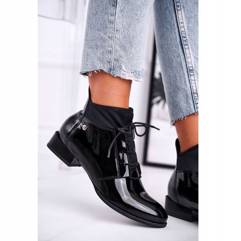 Naisten saappaat Nahka Maciejka Musta 04744-01 2