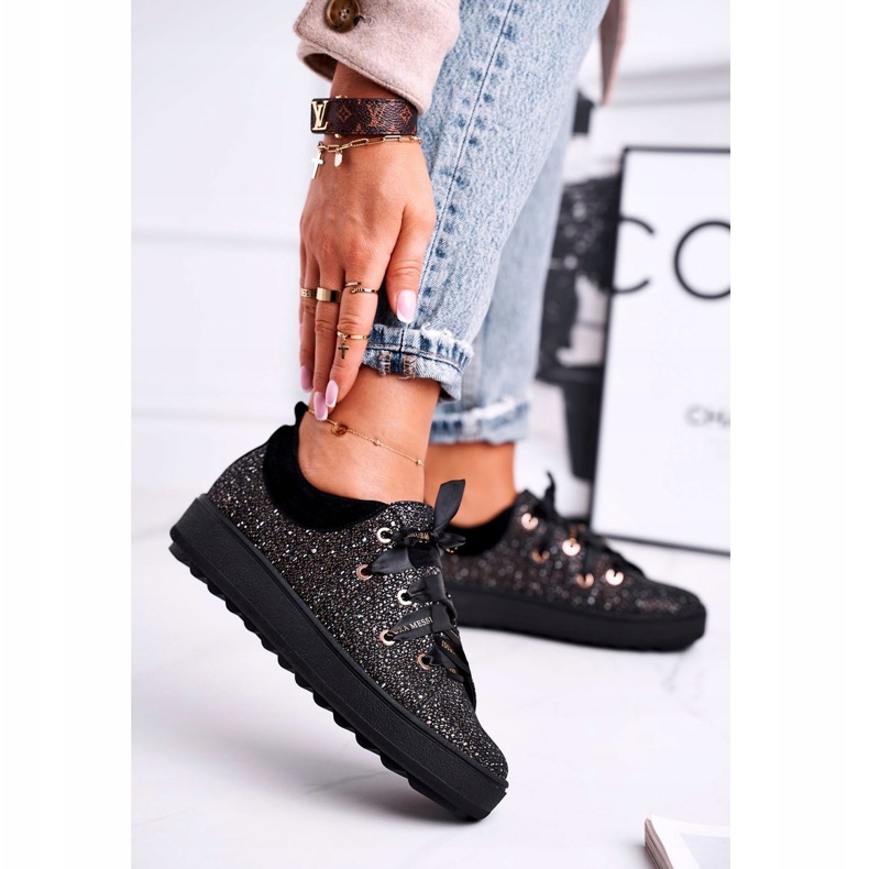 Naisten Lenkkarit Tyylikäs Nahka Laura Messi Musta 2045 1