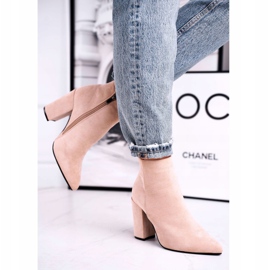 FW1 Naisten saappaat korkokenkiä Suede Beige Sharks 2