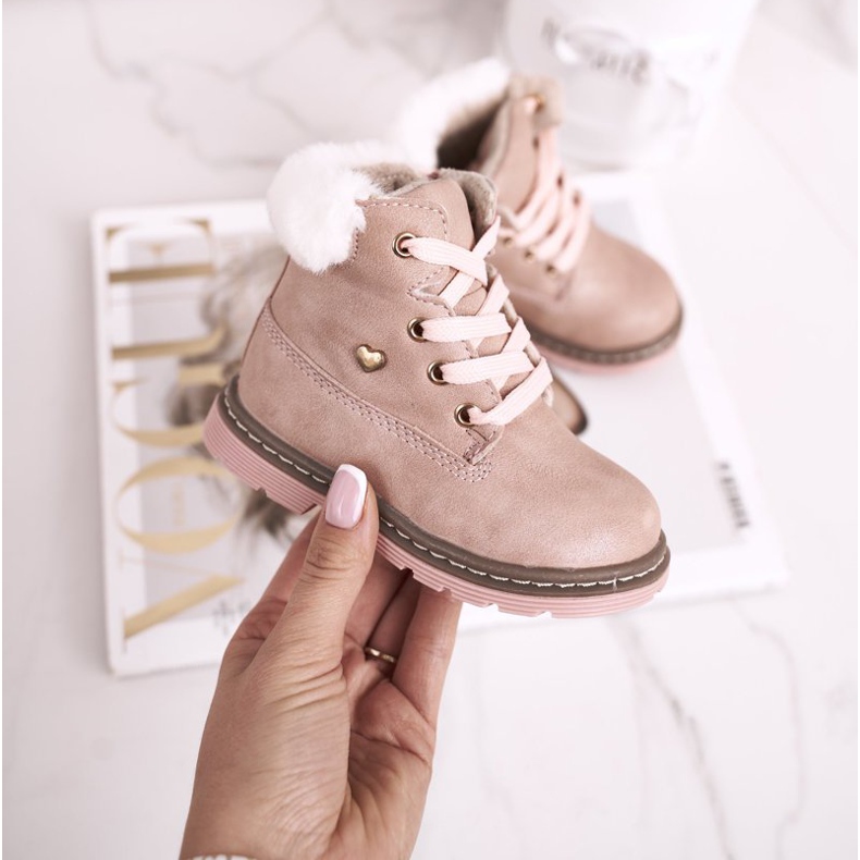 EVE Lasten Warm Trappers Boots Pinkki Maestro vaaleanpunainen 2