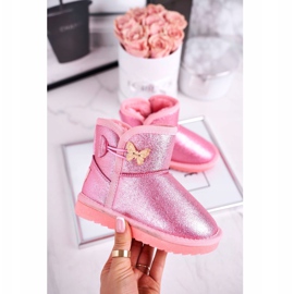 Apawwa Lämpimät lumisaappaat lapsille, joissa on perhonen vaaleanpunainen Cosmic 1