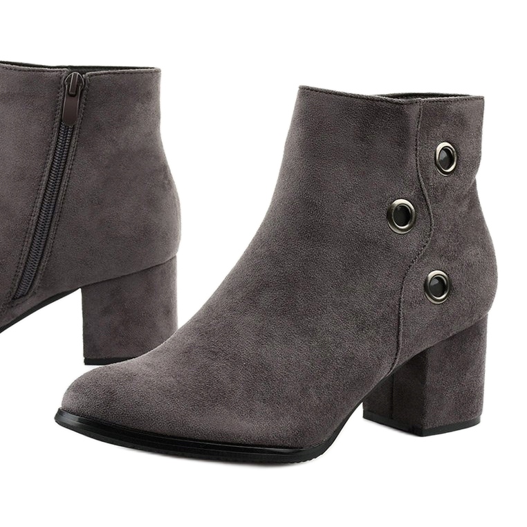 Harmaat saappaat ekomusta A8163-3 / A 1