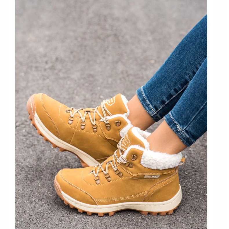 Ax Boxing Vaelluskengät lampaannahkaa keltainen 1