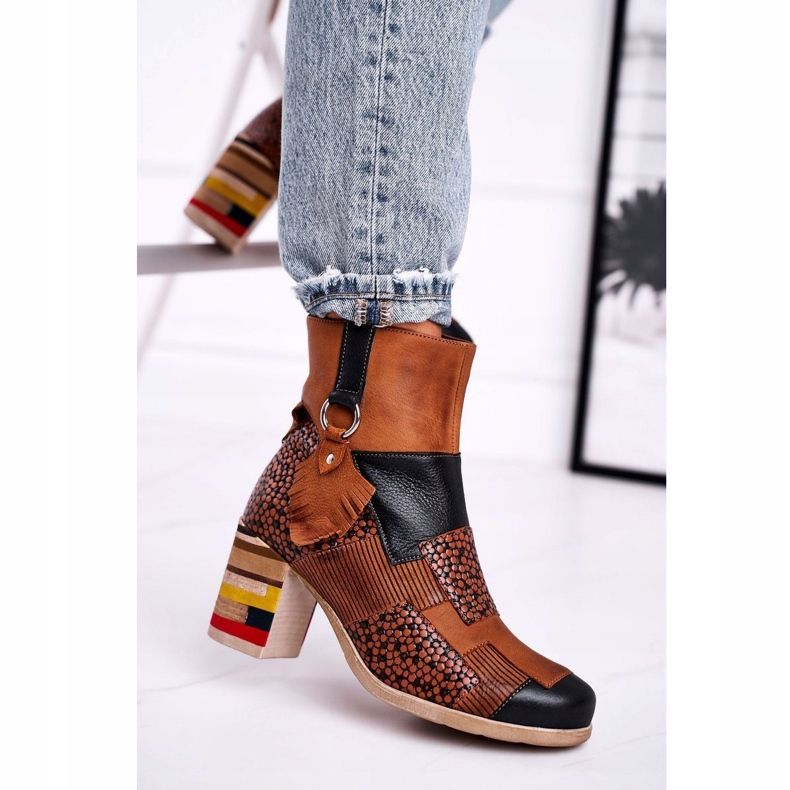 Naisten nahkakengät Maciejka Rude 04635-29 ruskea monivärinen 1