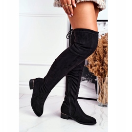 FRBS Naisten Eco-Suede polvisaappaat Black Dove musta 2