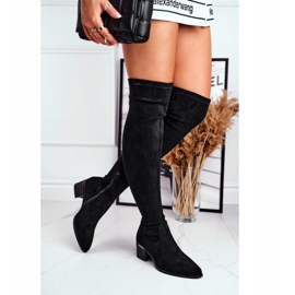 FRBS Naisten polvisaappaat Eco-Suede Black Indigo musta 2