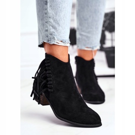 Naisten saappaat kantapäällä, joissa on reunat Mustat Mirage -cowboy -saappaat 2