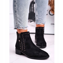 Naisten saappaat korkokenkä niiteillä musta ohjaus 1