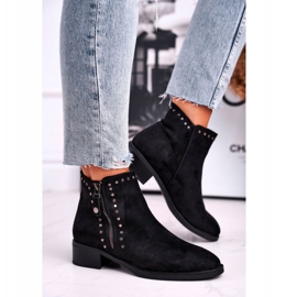 Naisten saappaat korkokenkä niiteillä musta ohjaus 2