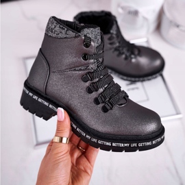 Lasten nuorten saappaat lampaan harmaalla lumihiutaleella 2