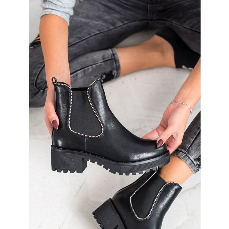 SHELOVET Chelsea -saappaat, joissa kuutio zirkonia musta 2