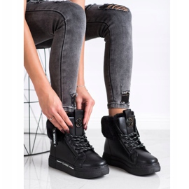 Weide Sidotut saappaat turkiksella musta 1