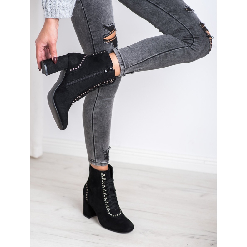 SHELOVET Sidotut saapikkaat postissa musta 1