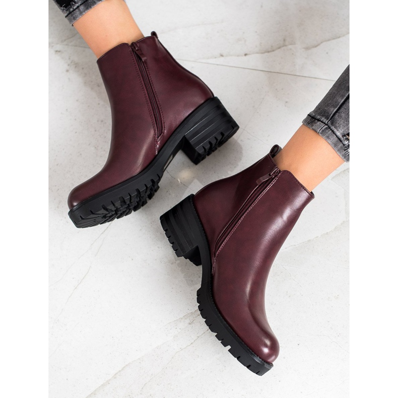 Ideal Shoes Mukavat viininpunaiset saappaat punainen monivärinen 1