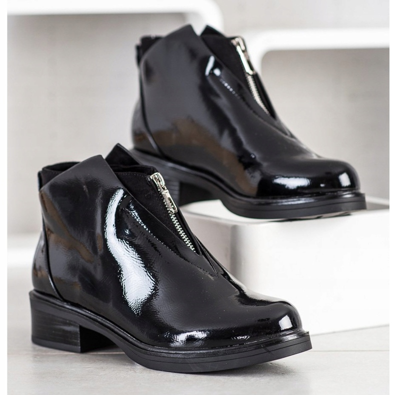 Gogo Patenttisaappaat vetoketjulla musta 2