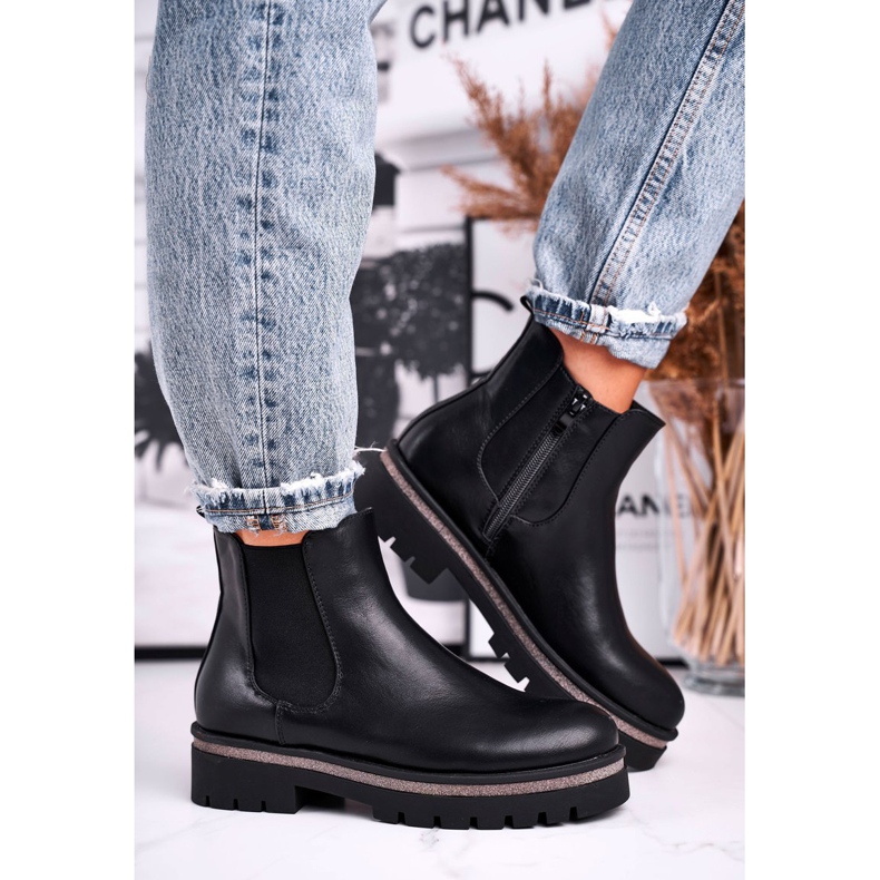 Mustat naisten saappaat Jodhpur -saappaat, musta Stiletto 1