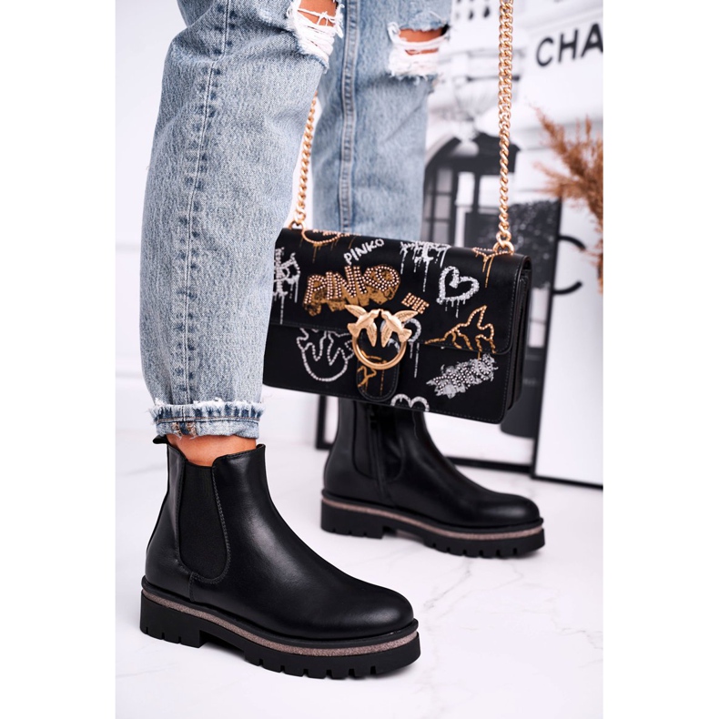 Mustat naisten saappaat Jodhpur -saappaat, musta Stiletto 2