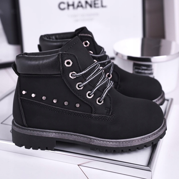 MSMG Lasten mustat lämpimät Gonzo -saappaat nastoilla 1