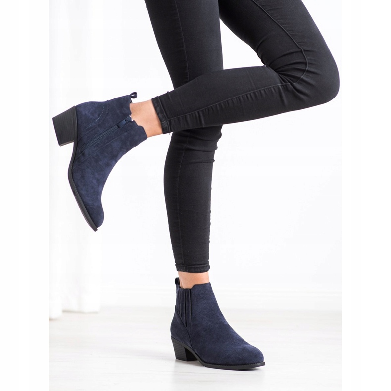 Camo Lämpimät mokkanahkakengät laivastonsininen 2