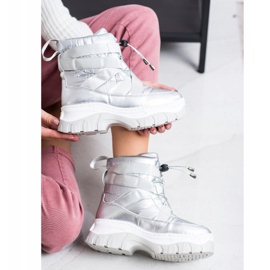 SHELOVET Lämmittävät hopeiset lumisaappaat hopea 1