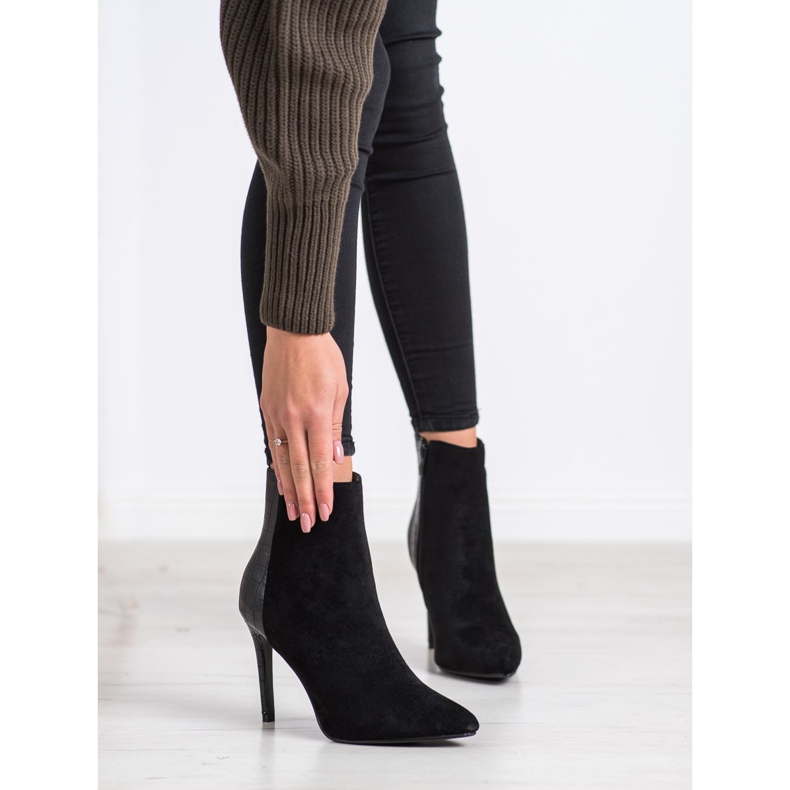 Small Swan Seksikäs Snake Print korkokengät musta 1