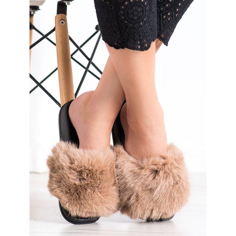 SHELOVET Mukavat turkis -tossut beige 2