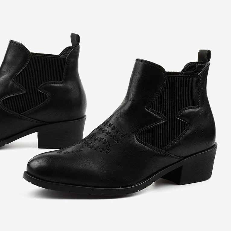 Mustat matalat cowboy -saappaat Fancyrootilta 1