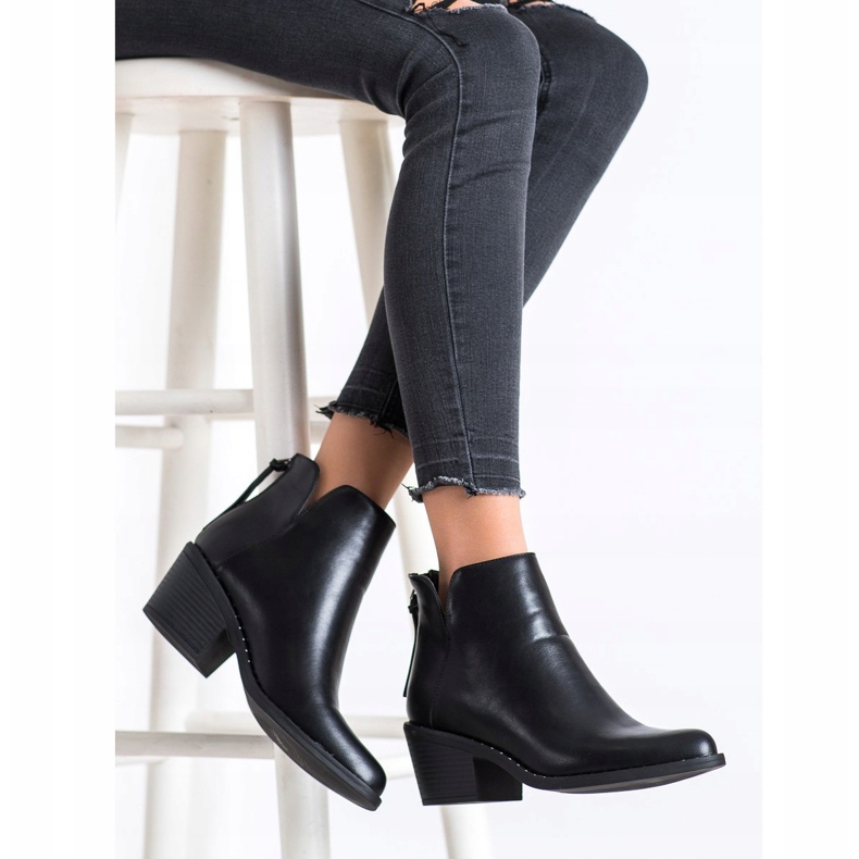 Kayla Mukavat eko-nahkaiset saappaat musta 1