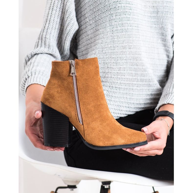 Marquiz Lämpimät saappaat koristeellisella vetoketjulla beige keltainen 1