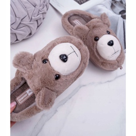 Naisten tossut turkis ruskea karhu beige 1