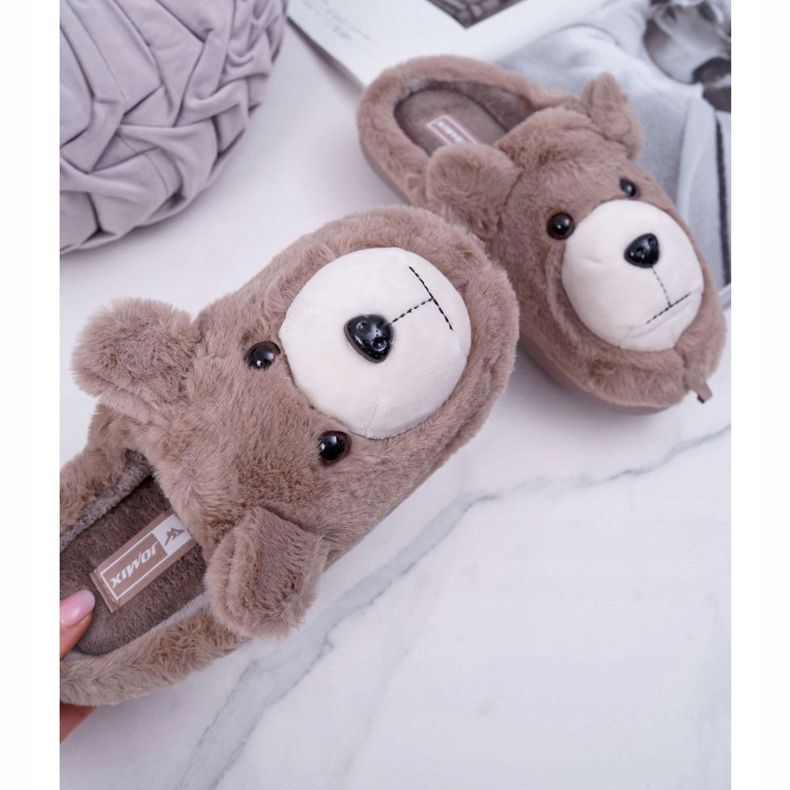 Naisten tossut turkis ruskea karhu beige 1