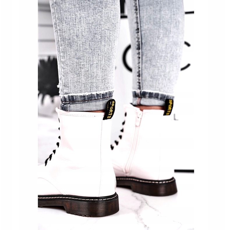 Evento Naisten saappaat, lakattu valkoiset saappaat 20BT35-3001 valkoinen 3