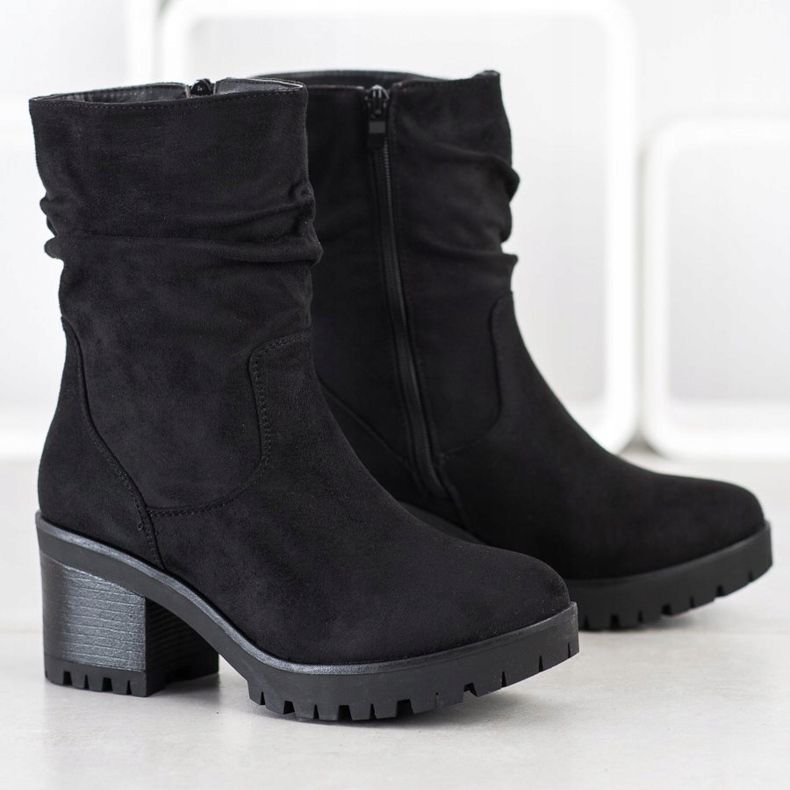 Flyfor Saappaat, joissa röyhelöiset päälliset musta 1