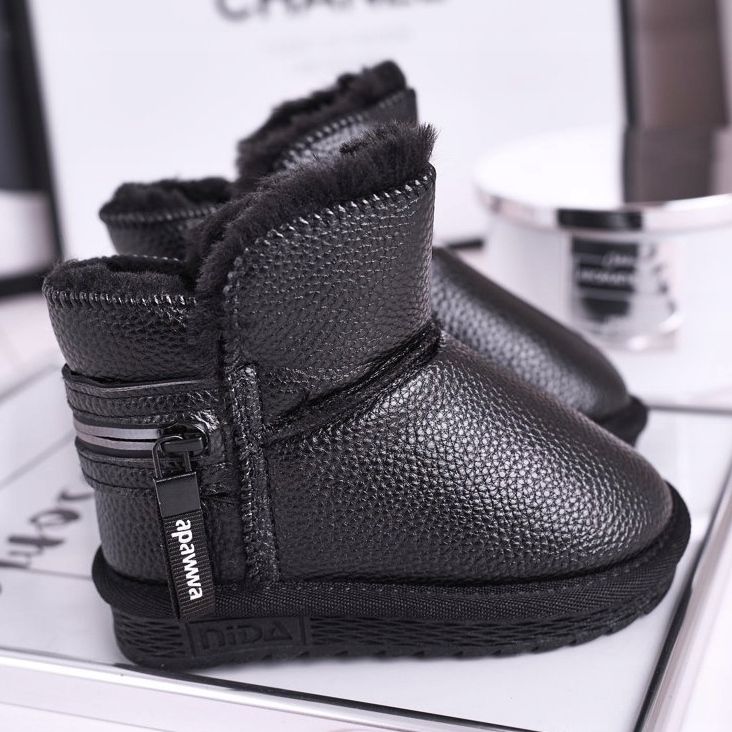 Apawwa Lasten mustat lämpimät lumisaappaat antavat lumen 1