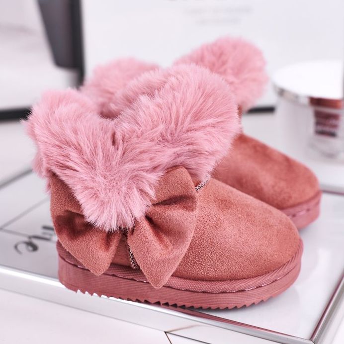 FRROCK Lasten lumisaappaat, joissa turkis rusetti, vaaleanpunainen Vella 1