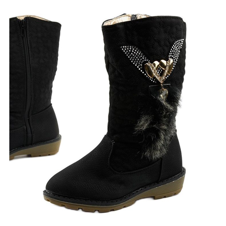 Eilris lasten eristetyt saappaat tytöille musta 1