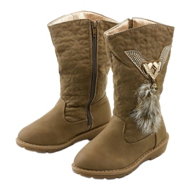 Eilris lasten eristetyt saappaat tytöille beige khaki 2