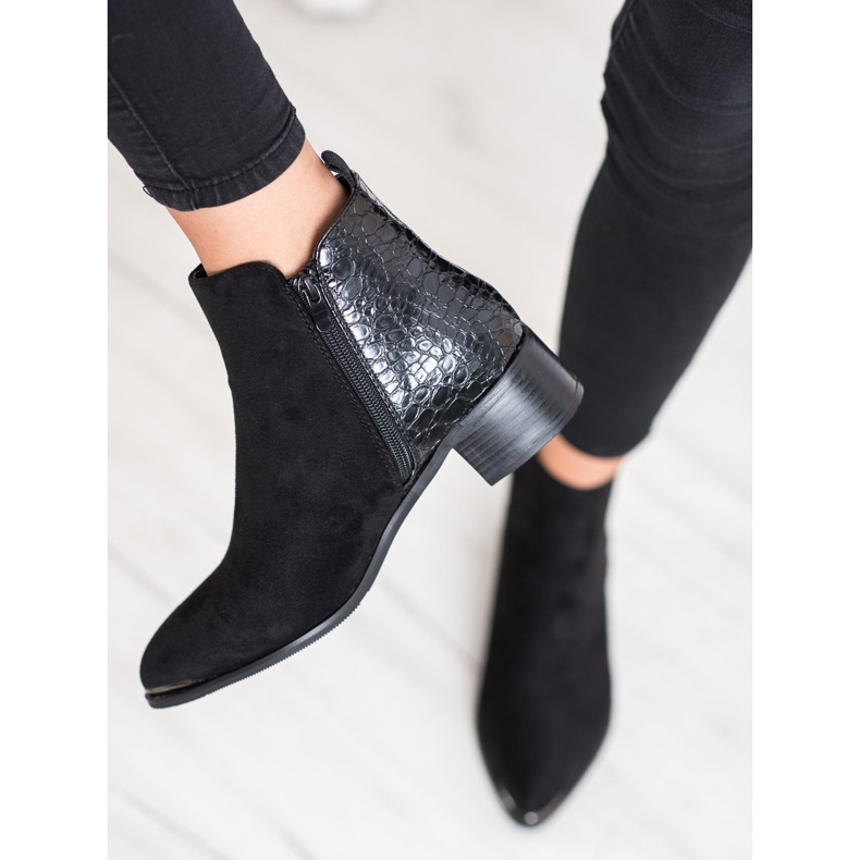 Kayla Tyylikkäät saappaat matalalla pylväällä musta 2