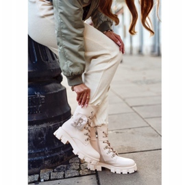 FS1 Naisten saappaat Platform Beige Warm Seoul 1