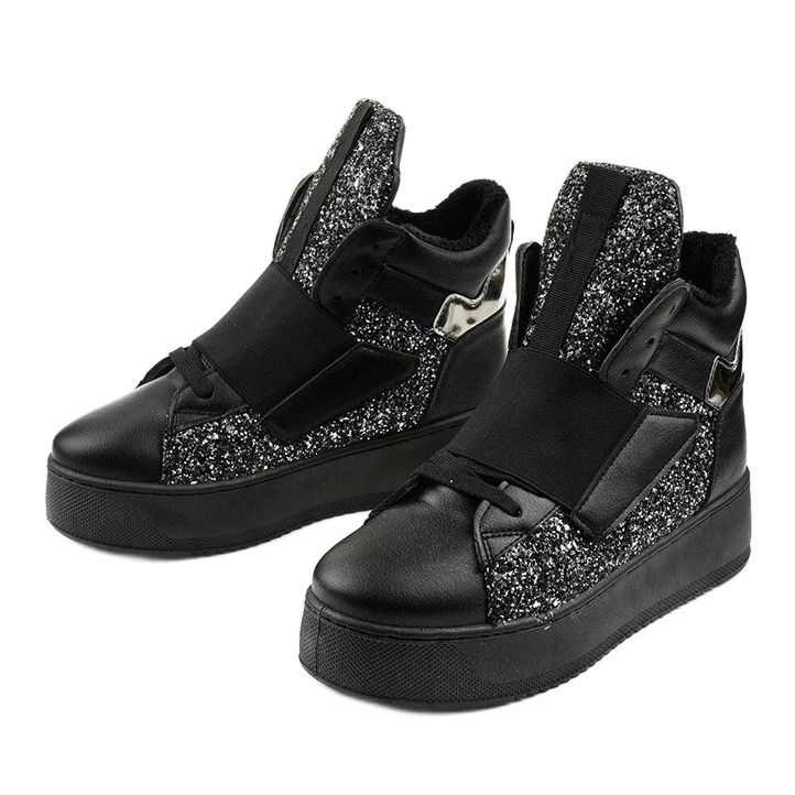 Hentevarin mustat eristetyt saappaat hopea 2