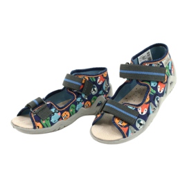 Befado keltaiset lasten kengät 350P013 laivastonsininen sininen oranssi harmaa 3