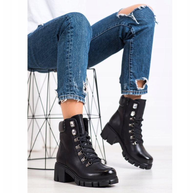 Ideal Shoes Eco -nahkatyöntekijät musta 1