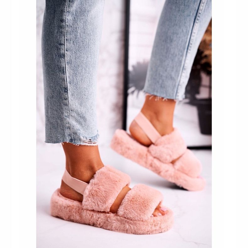 FJ1 Naisten tossut alustalla Fur Orange Cotton Candy oranssi 1