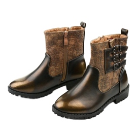 Yksletin ruskeat lasten tyttöjen saappaat 2