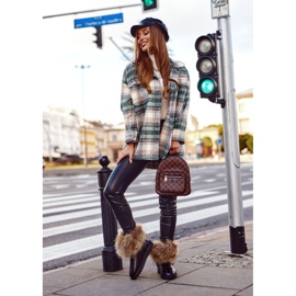 Naisten nahkasaappaat turkiksella Black Snow Fox musta 1